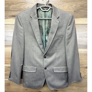 Haggar Blazer Jacket Men's 38 Gray Lined Long Sleeve Single Breasted Notch Lapel